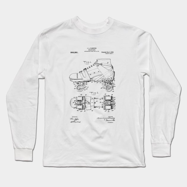 Roller Skate Patent Long Sleeve T-Shirt by OHH Baby